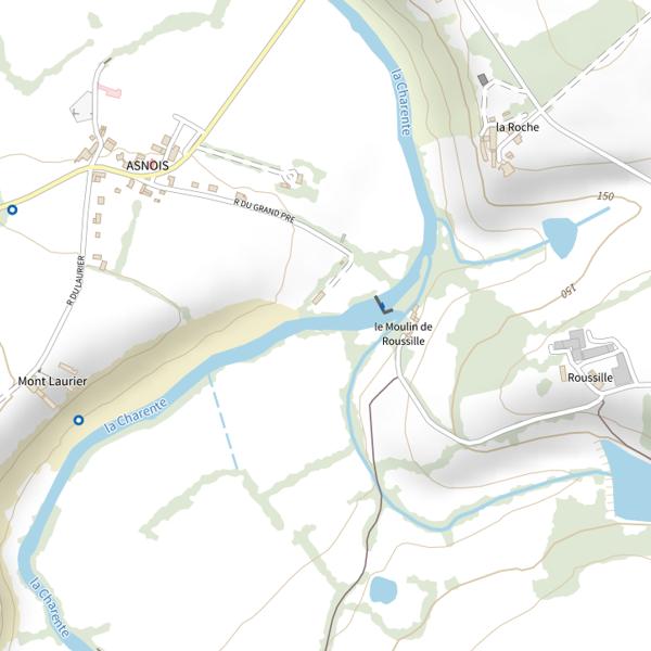 Plan cartographique de La Charente (à Asnois)