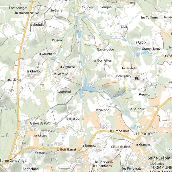 Plan cartographique de La Chironde
