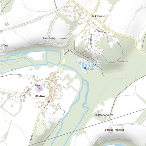 Plan cartographique de La Clouere (Marnay)