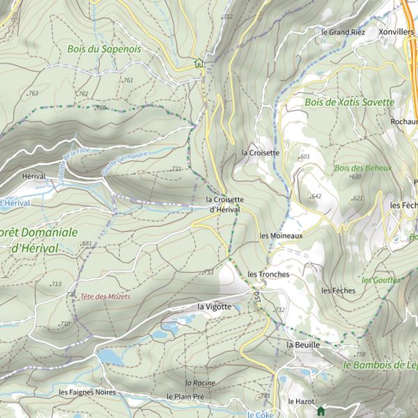 Plan cartographique de La Combeaute
