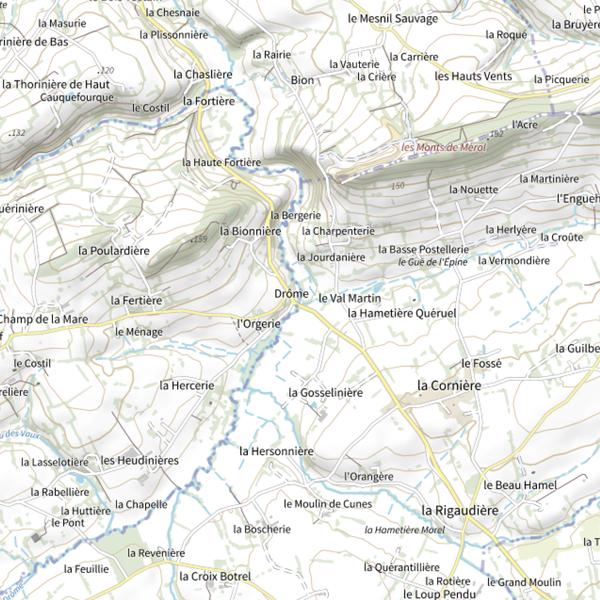 Plan cartographique de La Corbine