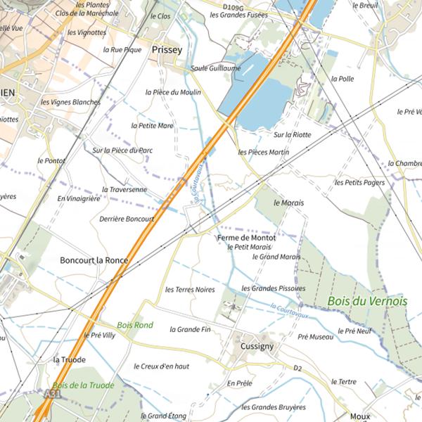 Plan cartographique de La Courtavaux