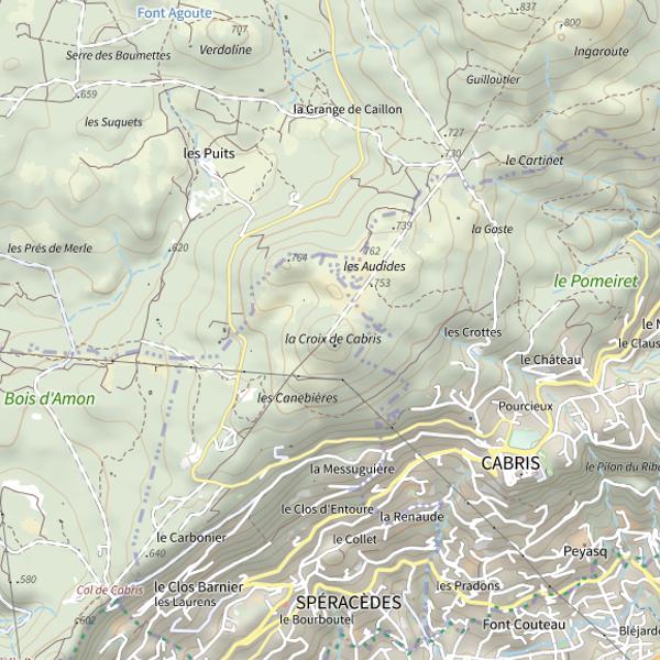 Plan cartographique de La Croix de Cabris