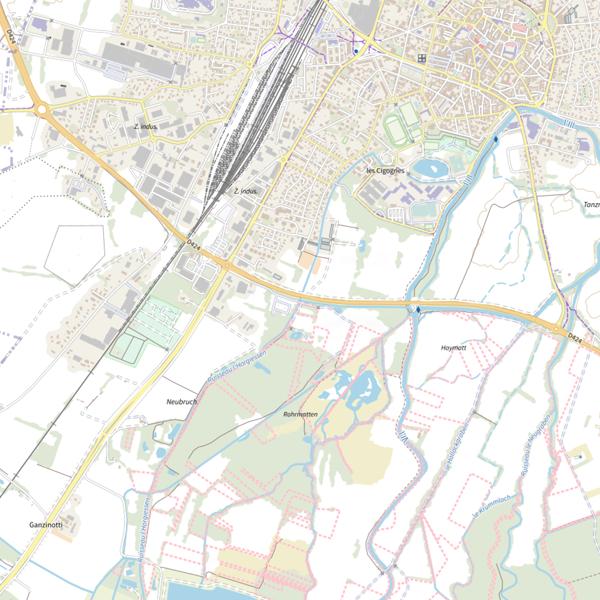 Plan cartographique de La dérivation du Muhlbaechel vers l’Ill