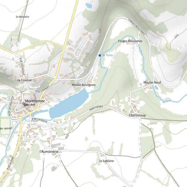Plan cartographique de La Dive de Morthemer Vers Morthemer