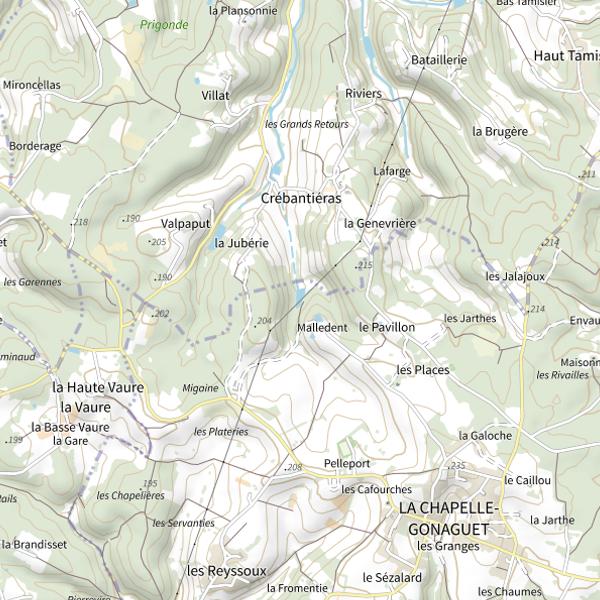 Plan cartographique de La Donzelle