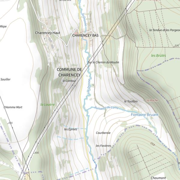 Plan cartographique de La Drenne