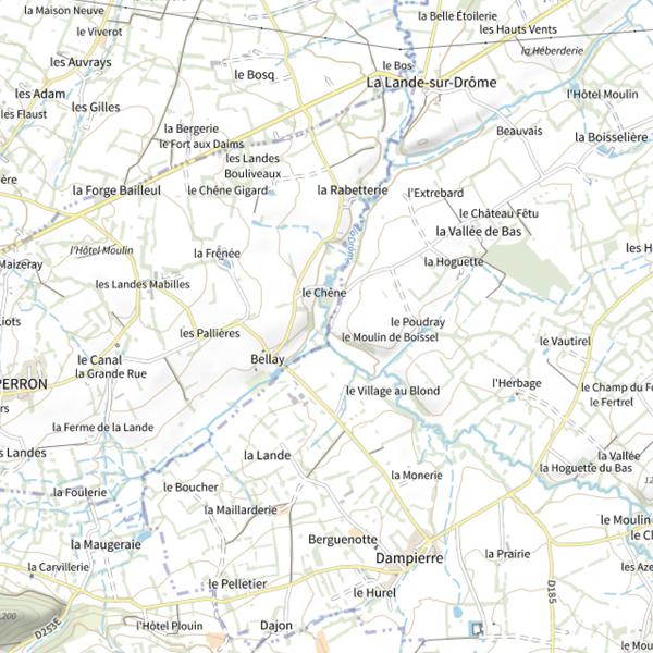 Plan cartographique de La Drôme (Manche)