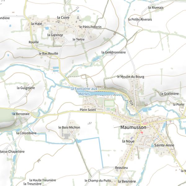 Plan cartographique de La Fontaine aux Merles