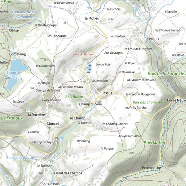 Plan cartographique de La Franouze