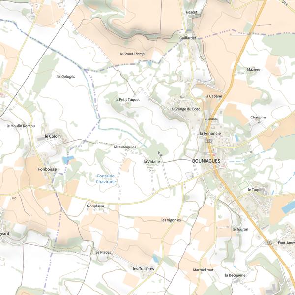Plan cartographique de La Gardonnette