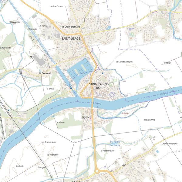 Plan cartographique de La Gaule de Belle Défense - Saint-Jean-de-Losne