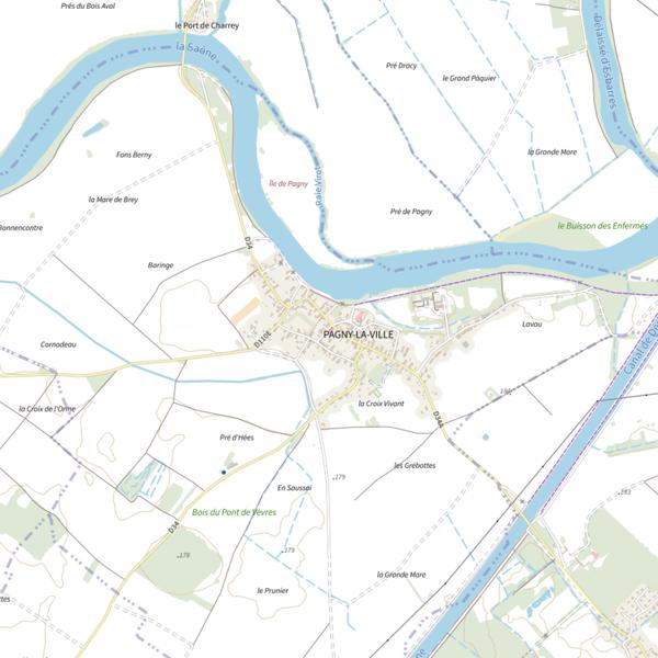 Plan cartographique de La Gaule de Pagny - Pagny-la-ville