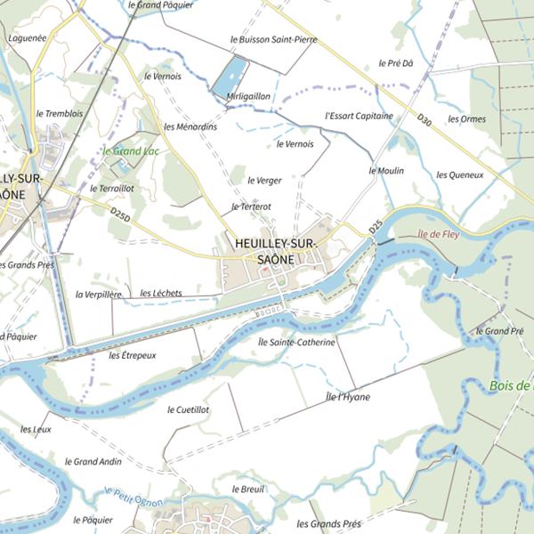 Plan cartographique de La Gaule d'Heuilley - Heuilley-sur-Saône