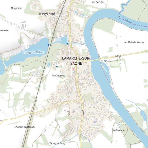 Plan cartographique de La Gaule Lamarchoise - Lamarche-sur-Saône