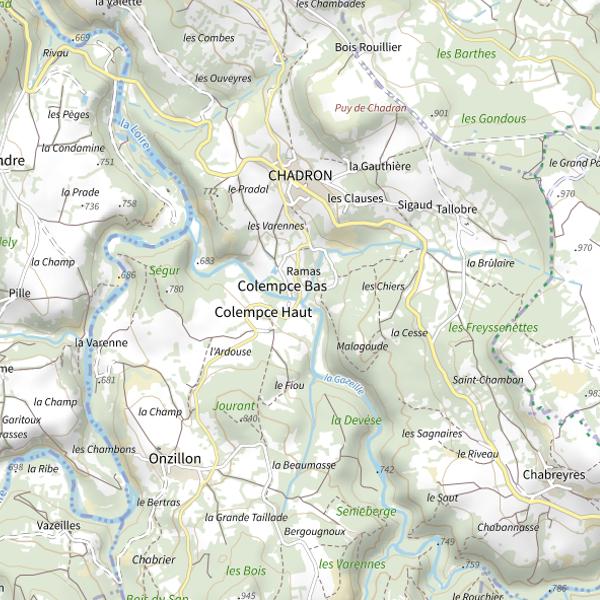 Plan cartographique de La Gazeille