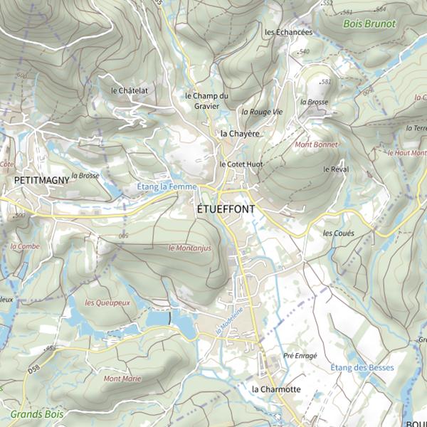 Plan cartographique de La Goutte du Fayé