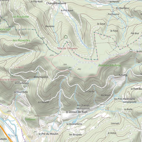 Plan cartographique de La Goutte du Seux