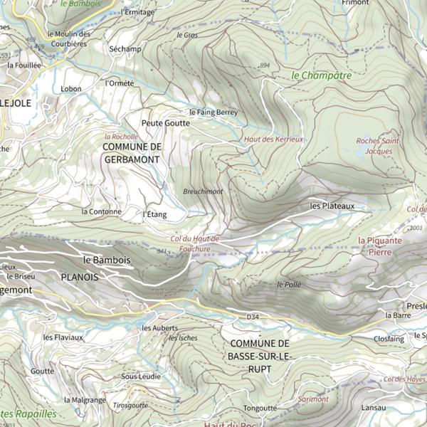 Plan cartographique de La Goutte Mathias