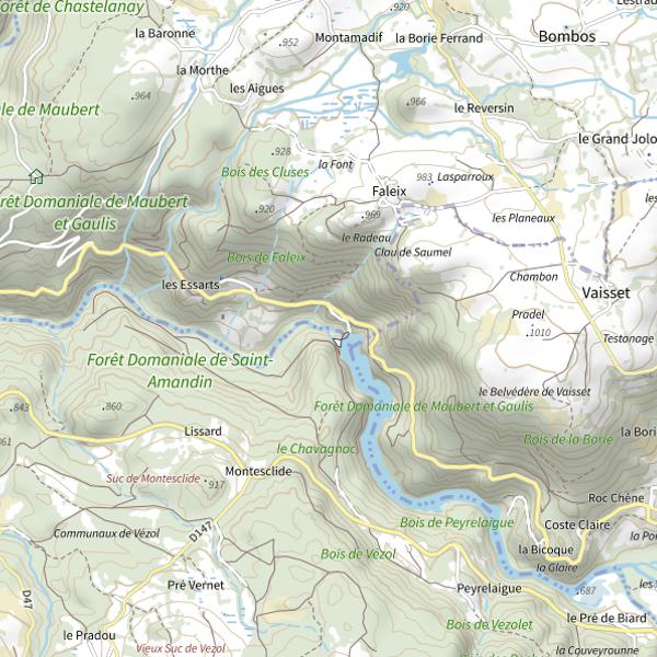 Plan cartographique de La Grande Rhue