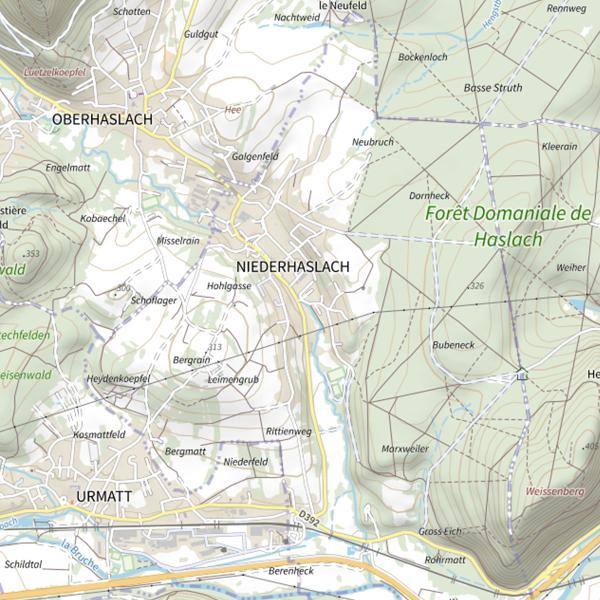 Plan cartographique de La Hasel