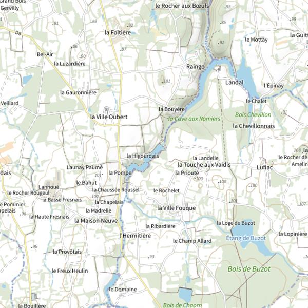 Plan cartographique de La Higourdais