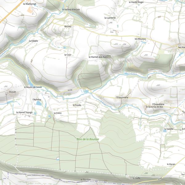 Plan cartographique de La Hutière