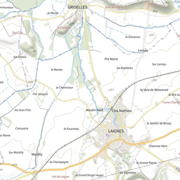Plan cartographique de La Laigne