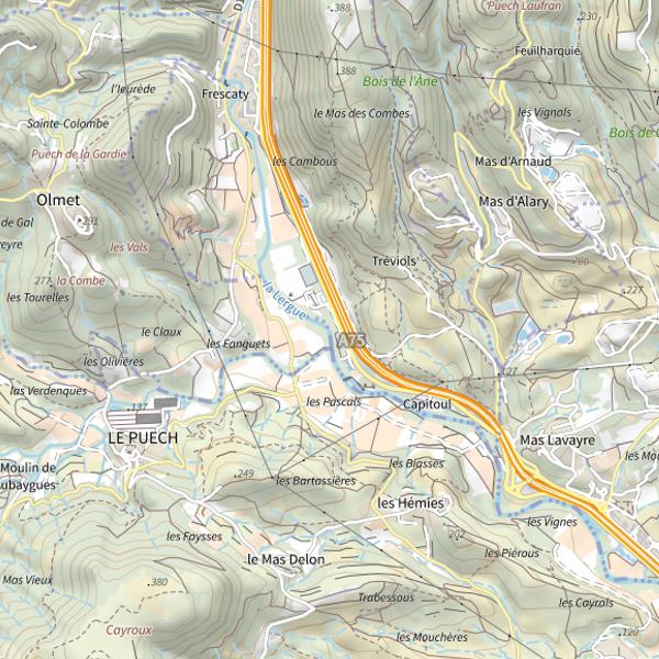 Plan cartographique de La lergue