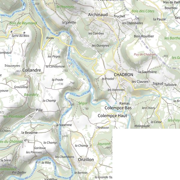 Plan cartographique de La Loire (Haute-Loire)