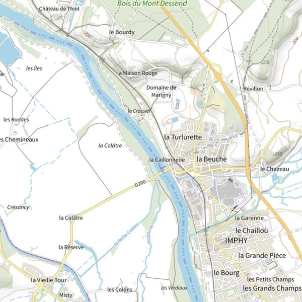 Plan cartographique de La Loire (Nièvre)