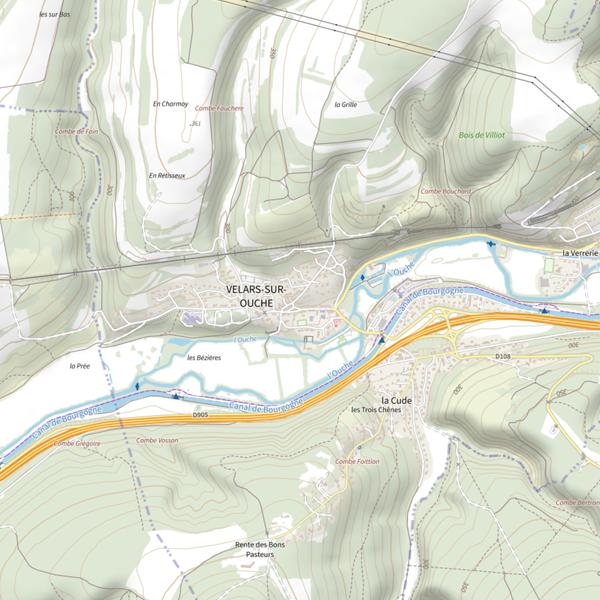 Plan cartographique de La Loutre de Velars - Velars-sur-Ouche