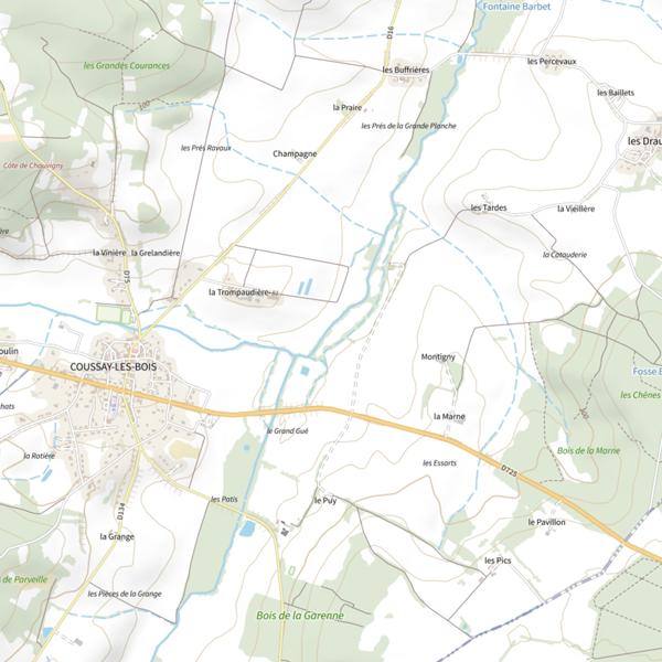 Plan cartographique de La Luire (vers Coussay les Bois)