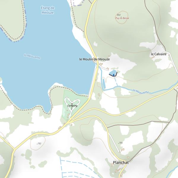 Plan cartographique de La Méouze