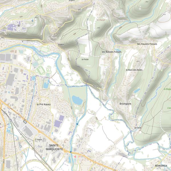 Plan cartographique de La Meurthe (Vosges)