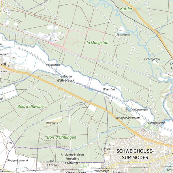 Plan cartographique de La Moder