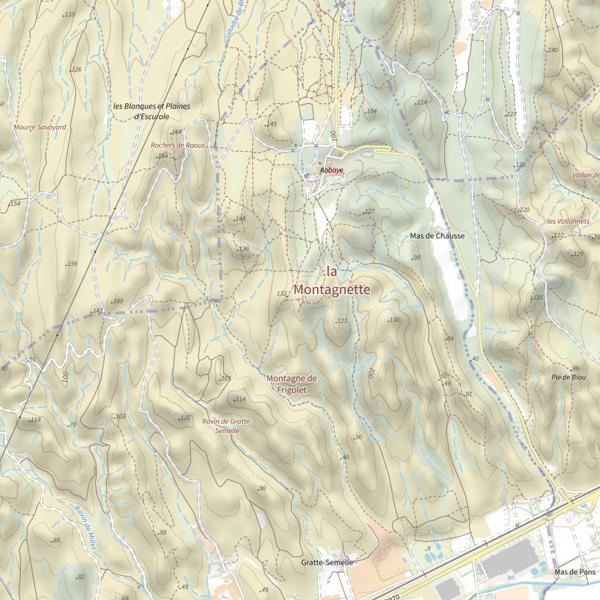 Plan cartographique de La Montagnette