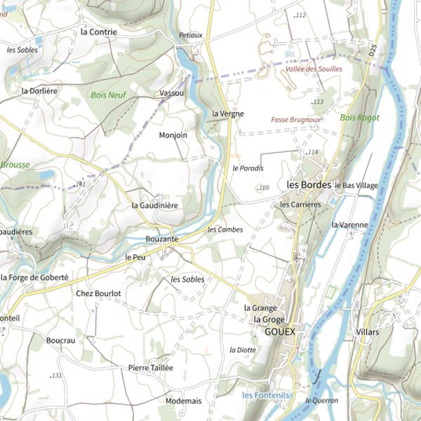 Plan cartographique de La Mortagne (Gouex)