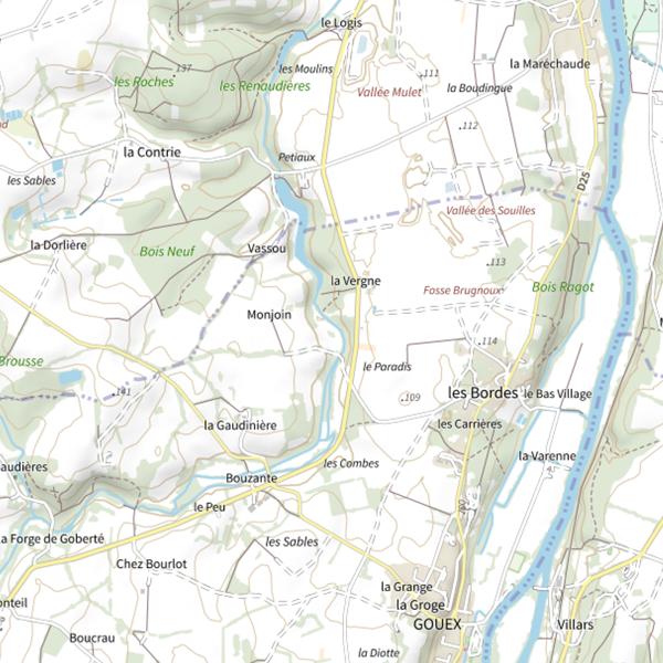 Plan cartographique de La Mortagne ou Goberté