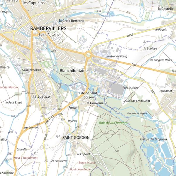 Plan cartographique de La Mortagne