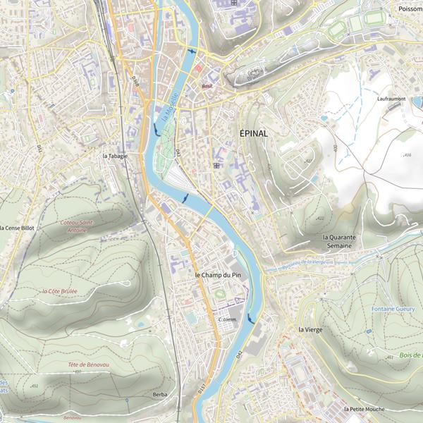Plan cartographique de La Moselle