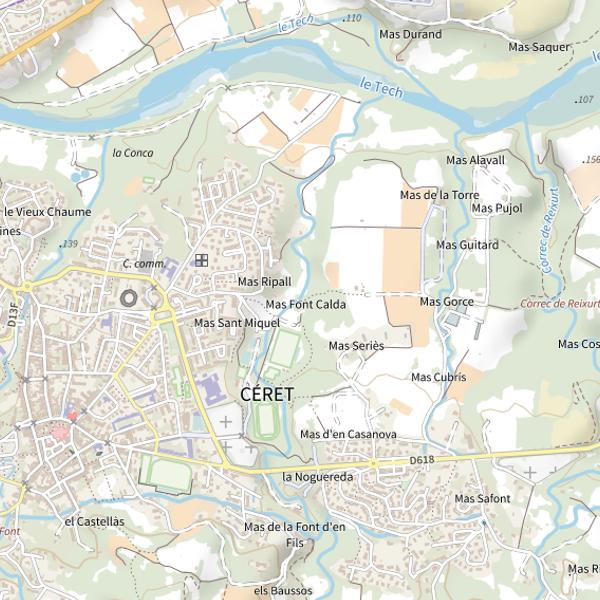 Plan cartographique de La Nogarède a Céret