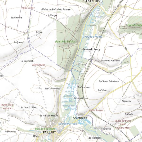 Plan cartographique de La Noye / Paillart nord