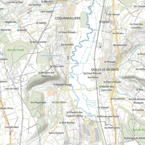 Plan cartographique de La Paquine