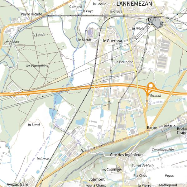 Plan cartographique de La Petite Baïse