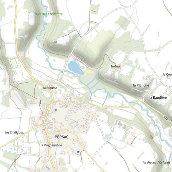 Plan cartographique de La Petite Blourde (Persac)