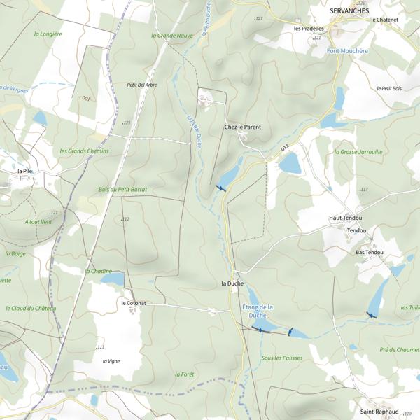 Plan cartographique de La Petite Dûche