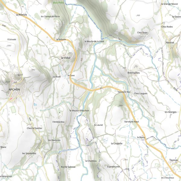 Plan cartographique de La Petite Rhue