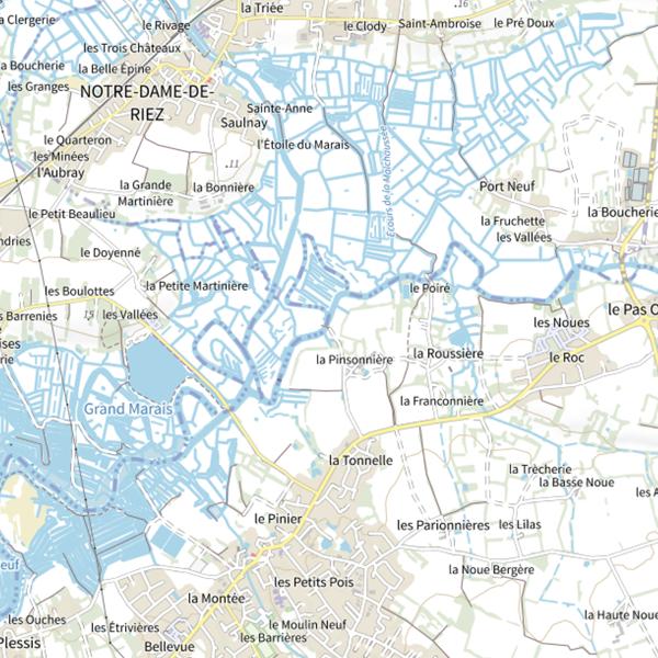 Plan cartographique de La Pinsonnière, la Vie, Le Fenouiller