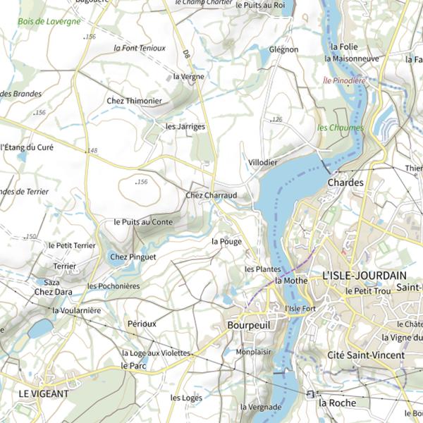 Plan cartographique de La Pouge